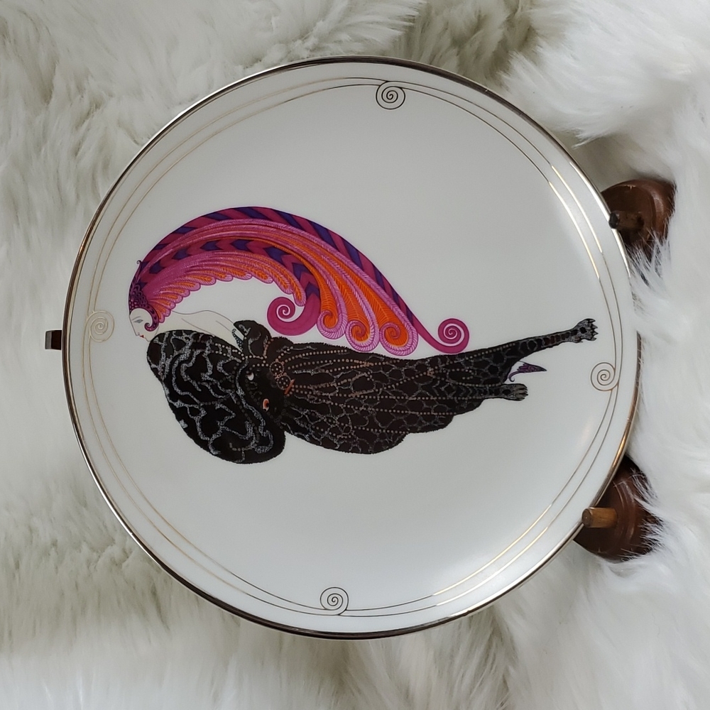 House of Erte Fine Porcelain The Franklin Mint Art Deco Ceramic Plate